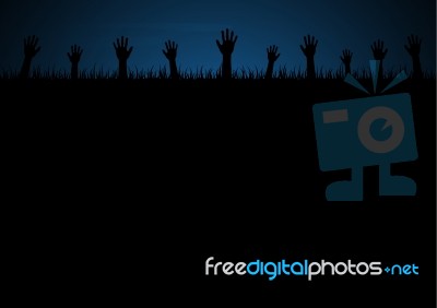 Halloween Zombie Hand Graveyard Grass Stock Image