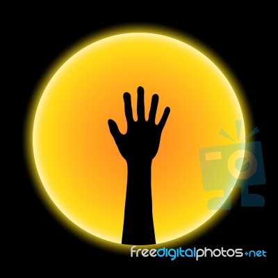 Halloween Zombie Hand Moon  Stock Image