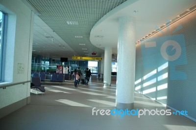 Hallway In Airport Stock Photo