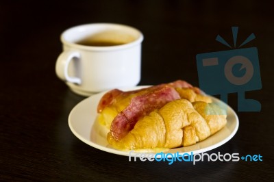 Ham Cheese  And Coffee Stock Photo