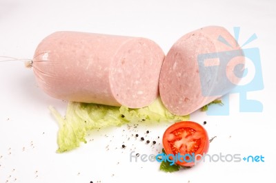 Ham With Fresh Vegetables Stock Photo