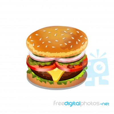 Hamburger Illustration Eps10 On White Background Stock Image