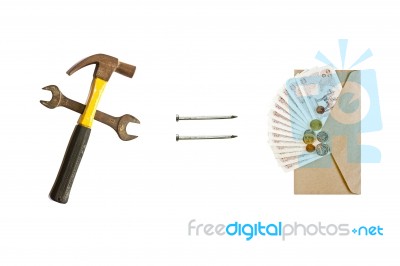 Hammer And Banknotes Stock Photo