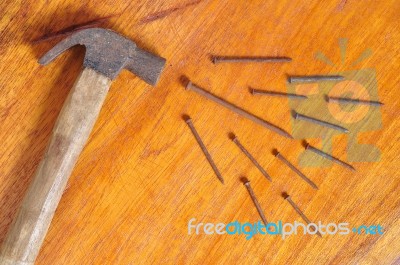 Hammer And Nails  Stock Photo