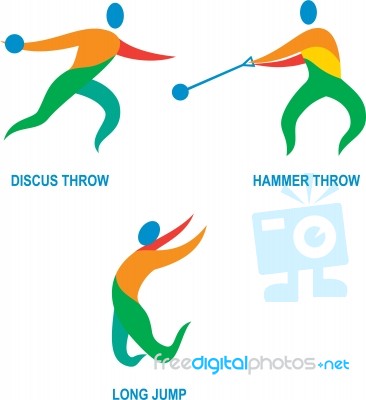 Hammer Throw Discus Throw Long Jump Icon Stock Image