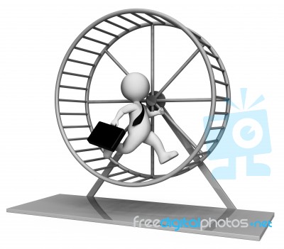 Hamster Wheel Shows Mind Numbing And Boring 3d Rendering Stock Image