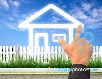 Hand And House Icon Stock Image