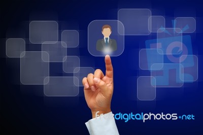 Hand And Human Icon Button Stock Image