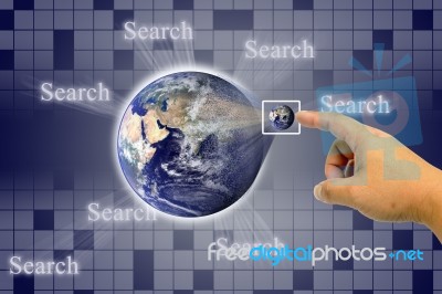 Hand Clicking Icon Search Stock Image