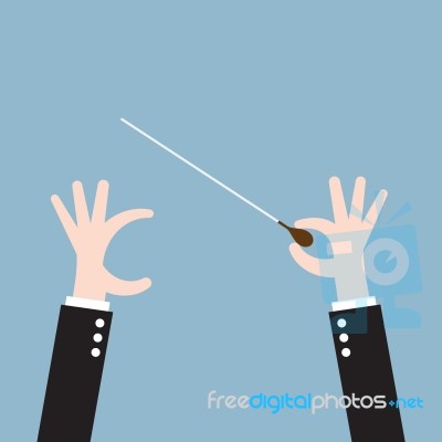 Hand Conductor Baton Stock Image