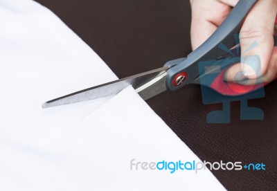 Hand Cut White Fabric Stock Photo