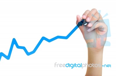 Hand Drawing Business Graph Stock Photo