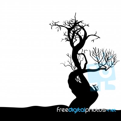 Hand Drawing Halloween Tree- Illustration Stock Image