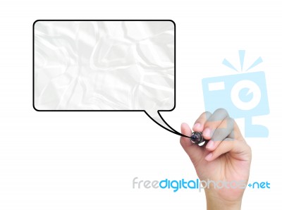 Hand Drawing Speech Bubble Stock Photo