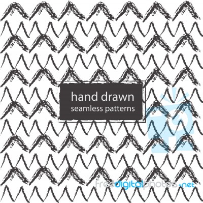 Hand Drawn Marker And Ink Seamless Patterns Stock Image