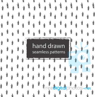 Hand Drawn Marker And Ink Seamless Patterns Stock Image