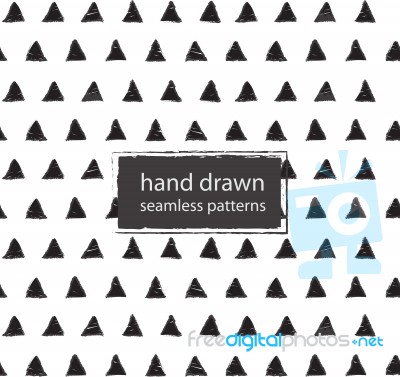 Hand Drawn Marker And Ink Seamless Patterns Stock Image