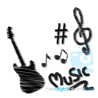 Hand Drawn Music Doodles Stock Image