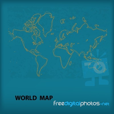 Hand Drawn World Map Stock Image