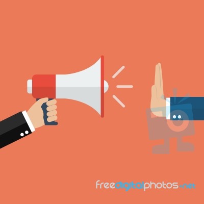 Hand Gestures No To Megaphone Stock Image