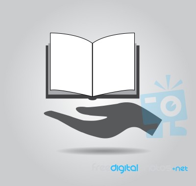 Hand Hold Book  Icon Stock Image