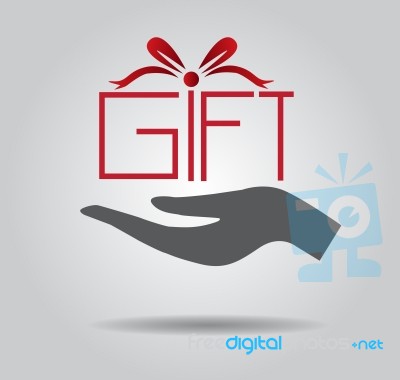 Hand Hold Gift Like Box  Icon Stock Image