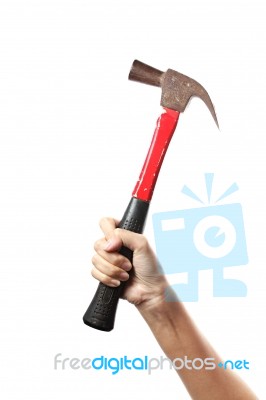 Hand Hold Hammer Stock Photo