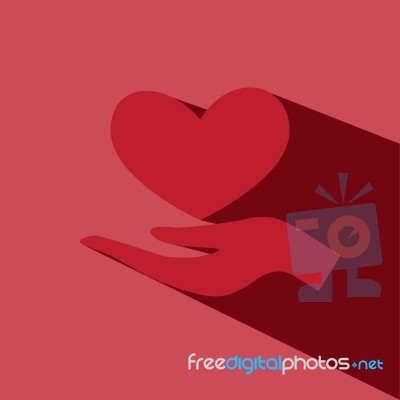 Hand Hold Heart  Icon Stock Image