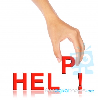 Hand Hold Help Word Stock Photo