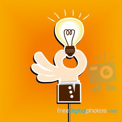 Hand Hold Light Bulb Idea Stock Image