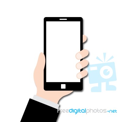 Hand Hold Mobile Phone With Blank Screen Stock Image