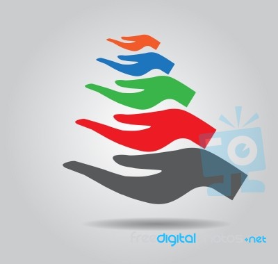 Hand Hold Of Colors  Icon Stock Image