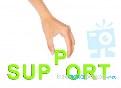 Hand Hold Support Word Stock Photo