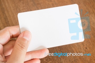 Hand Holding A Business Card Stock Photo