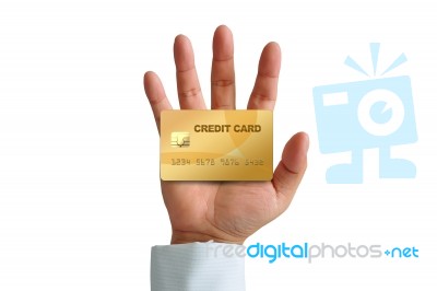 Hand Holding Credit Card Stock Image