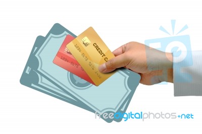 Hand Holding Credit Card Stock Image