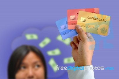 Hand Holding Credit Card Stock Photo