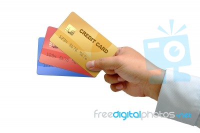 Hand Holding Credit Card Stock Image