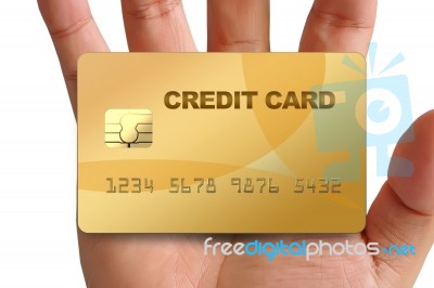 Hand Holding Credit Card Stock Image