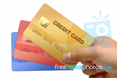 Hand Holding Credit Card Stock Image