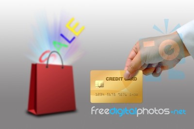 Hand Holding Credit Card Stock Image