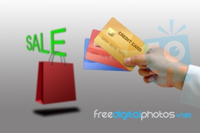 Hand Holding Credit Card Stock Image