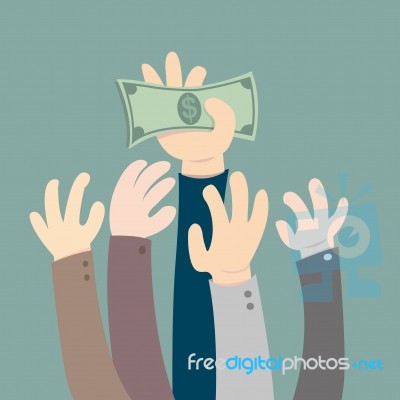 Hand Holding Dollar Stock Image