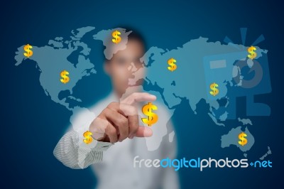 Hand Holding Dollar Stock Photo