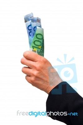 Hand Holding Euro Stock Photo