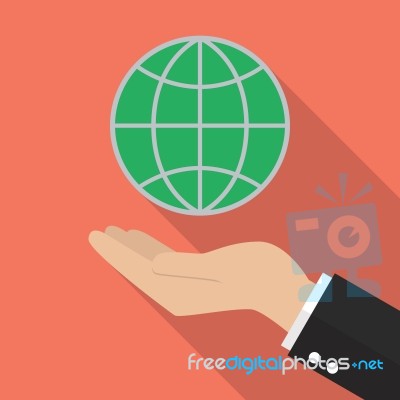 Hand Holding Globe Stock Image