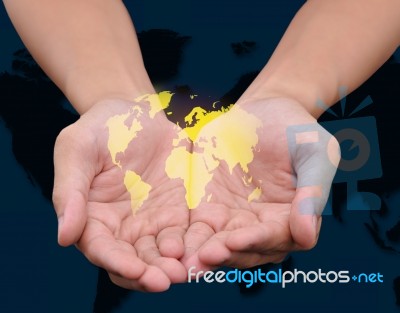 Hand Holding Globe  Stock Photo