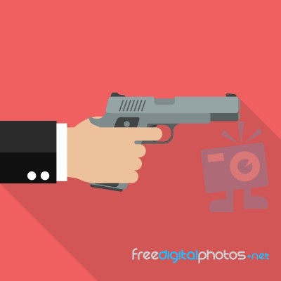 Hand Holding Handgun Stock Image