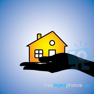 Hand Holding House Stock Image