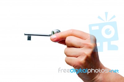 Hand Holding Key Stock Photo